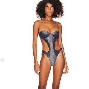 NWT Melissa Simone Denim One Piece Swimsuit